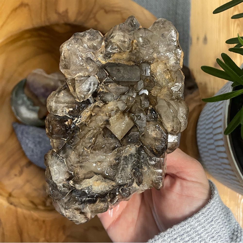 โจ CLEARANCE โจ large smoky elestial quartz double sided double terminated Brazil - Picture 4 of 9